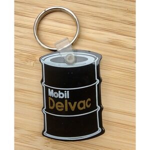 Vintage Mobil Delvac Oil Drum KEYCHAIN J209